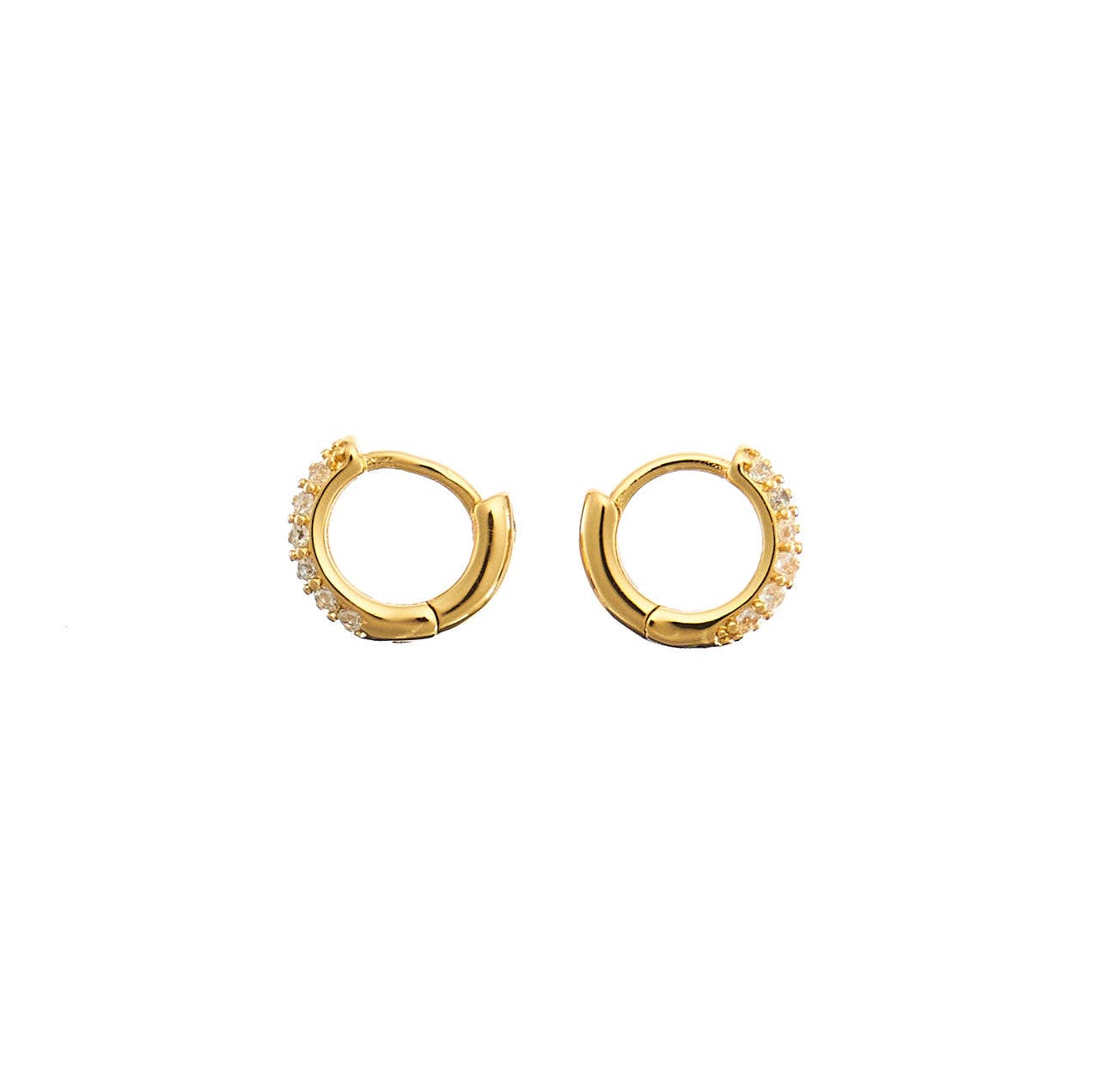 Brenda Grands Waterproof Jewelry - 18k Gold Crystal Huggies