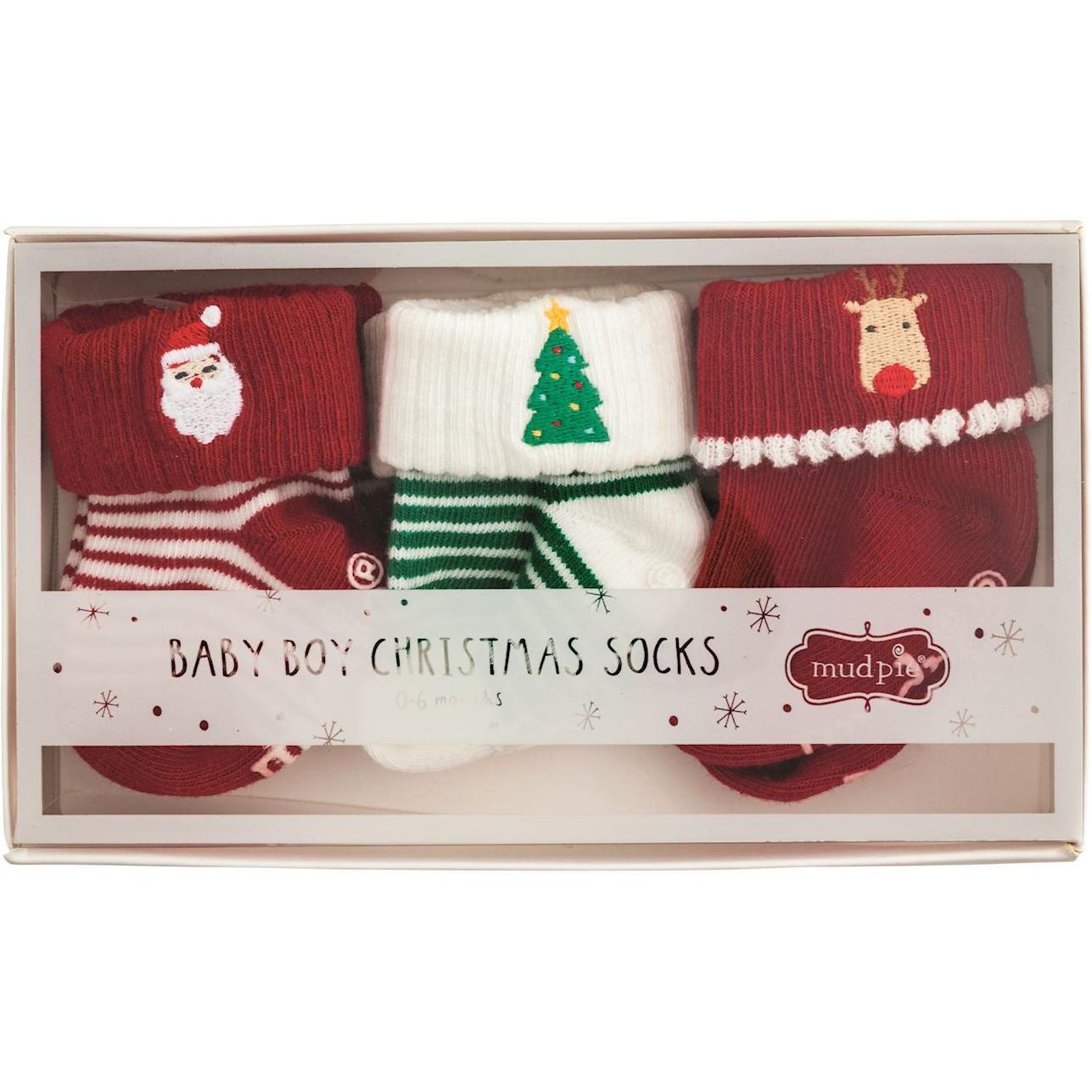 Mud Pie Boy Christmas Sock Set
