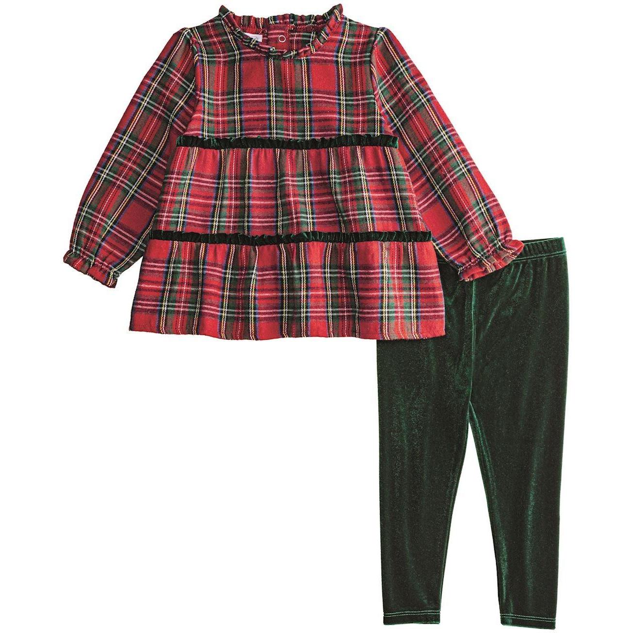 Mud Pie Tartan Tunic & Legging Set