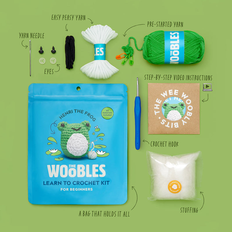 The Woobles Henri the Frog Crochet Kit