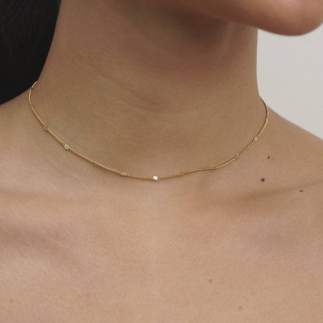 Brenda Grands Jewelry - 18K Gold Dainty Reflective Choker