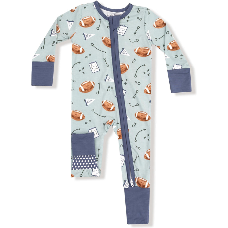 Angel Dear Touchdown Time Grey Mist 2 Way Zipper Romper