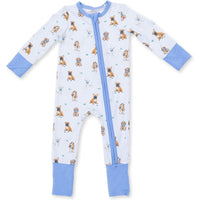 Angel Dear Bestie Dogs Blue Convertible Romper