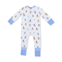 Angel Dear Bestie Dogs Blue Convertible Romper