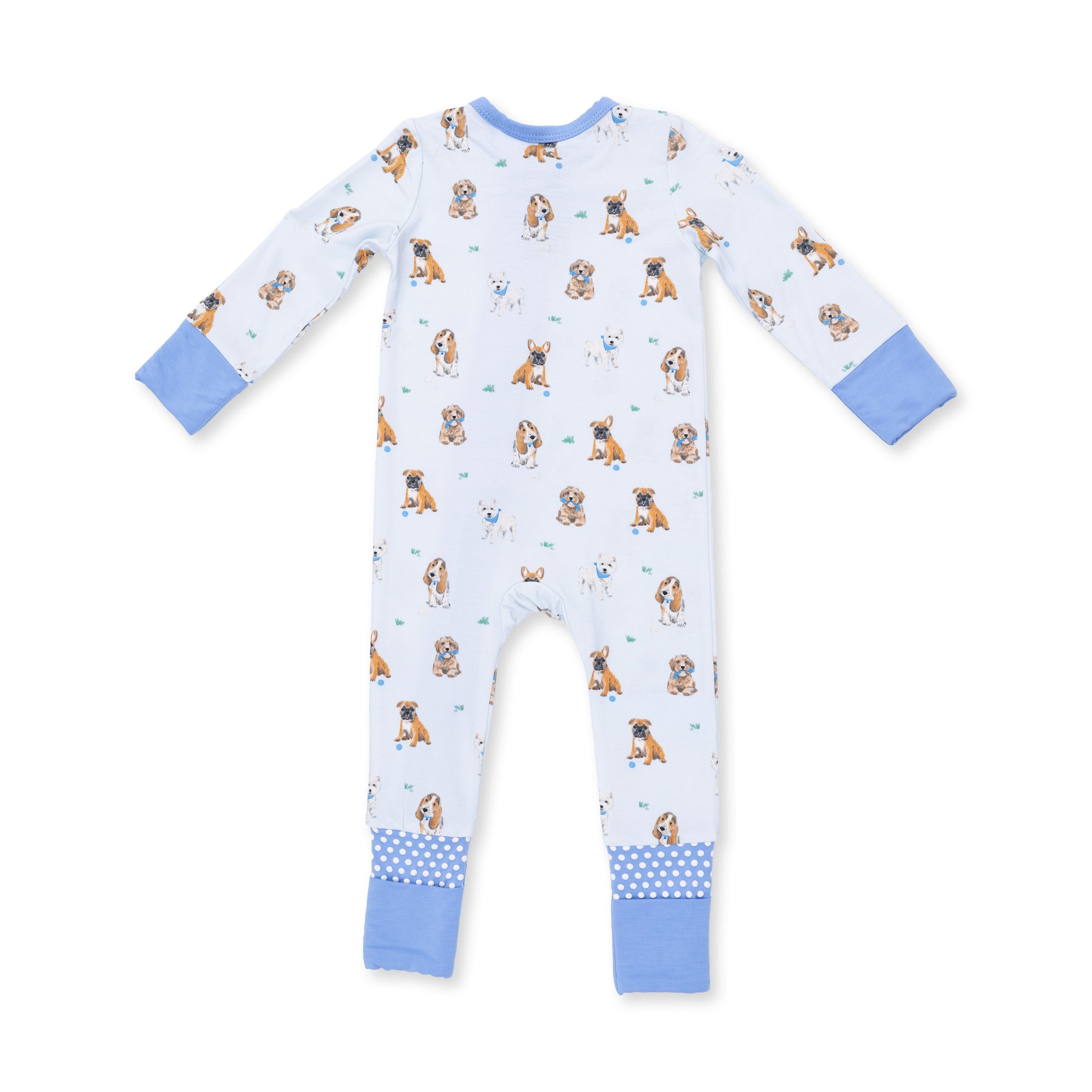 Angel Dear Bestie Dogs Blue Convertible Romper