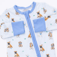 Angel Dear Bestie Dogs Blue Convertible Romper