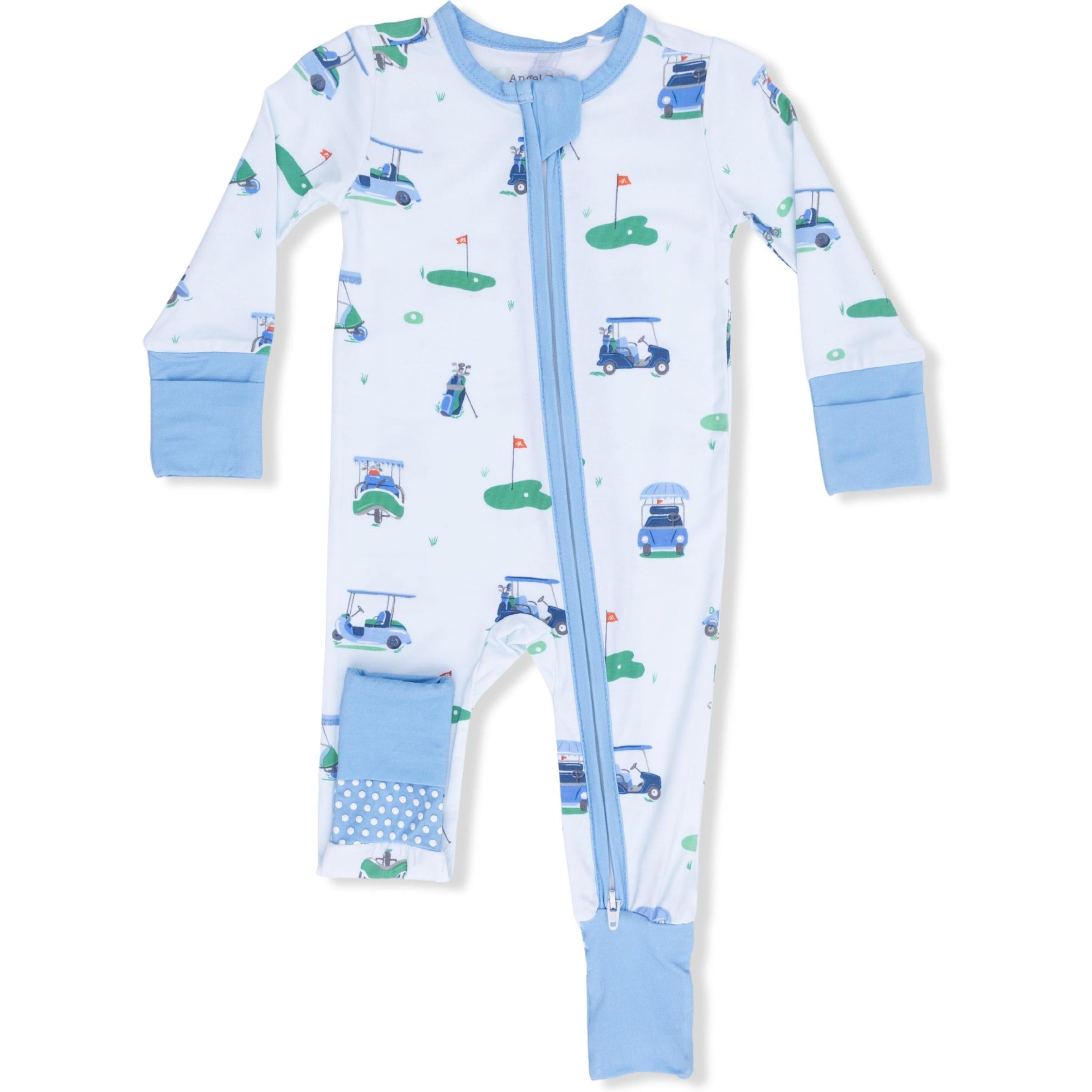 Angel Dear Vintage Golf Carts Blue Convertible Romper