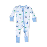 Angel Dear Vintage Golf Carts Blue Convertible Romper
