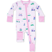 Angel Dear Vintage Golf Carts Pink Convertible Romper