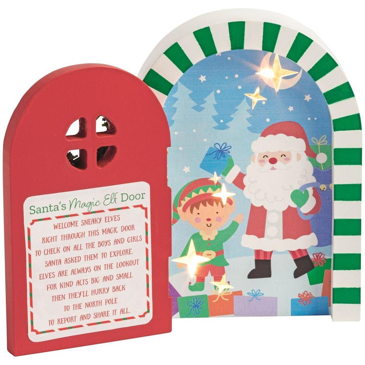 Mud Pie Red Magic Elf Door Set