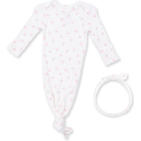 Angel Dear Little Horseshoes Pink Knotted Gown & Knot Headband