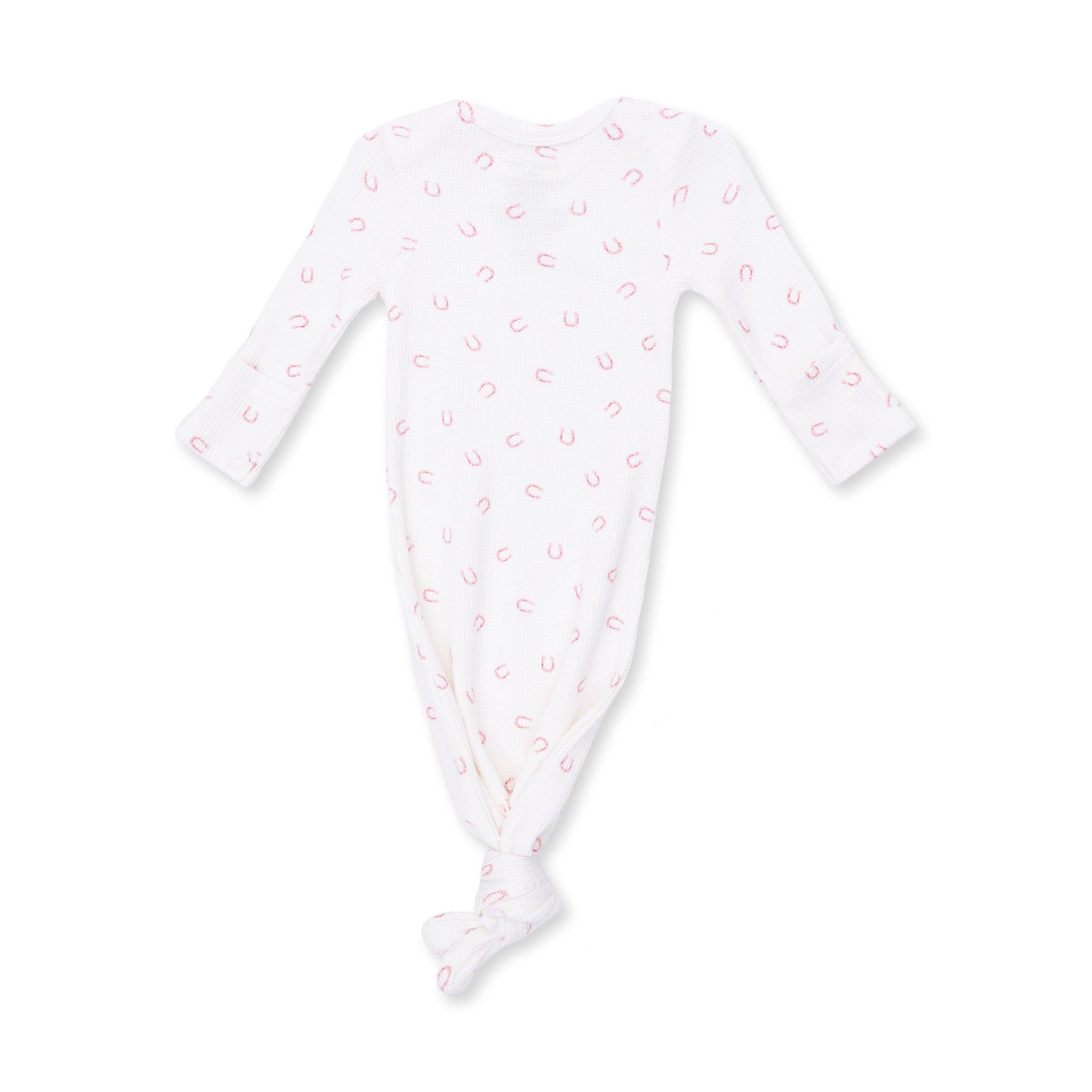 Angel Dear Little Horseshoes Pink Knotted Gown & Knot Headband
