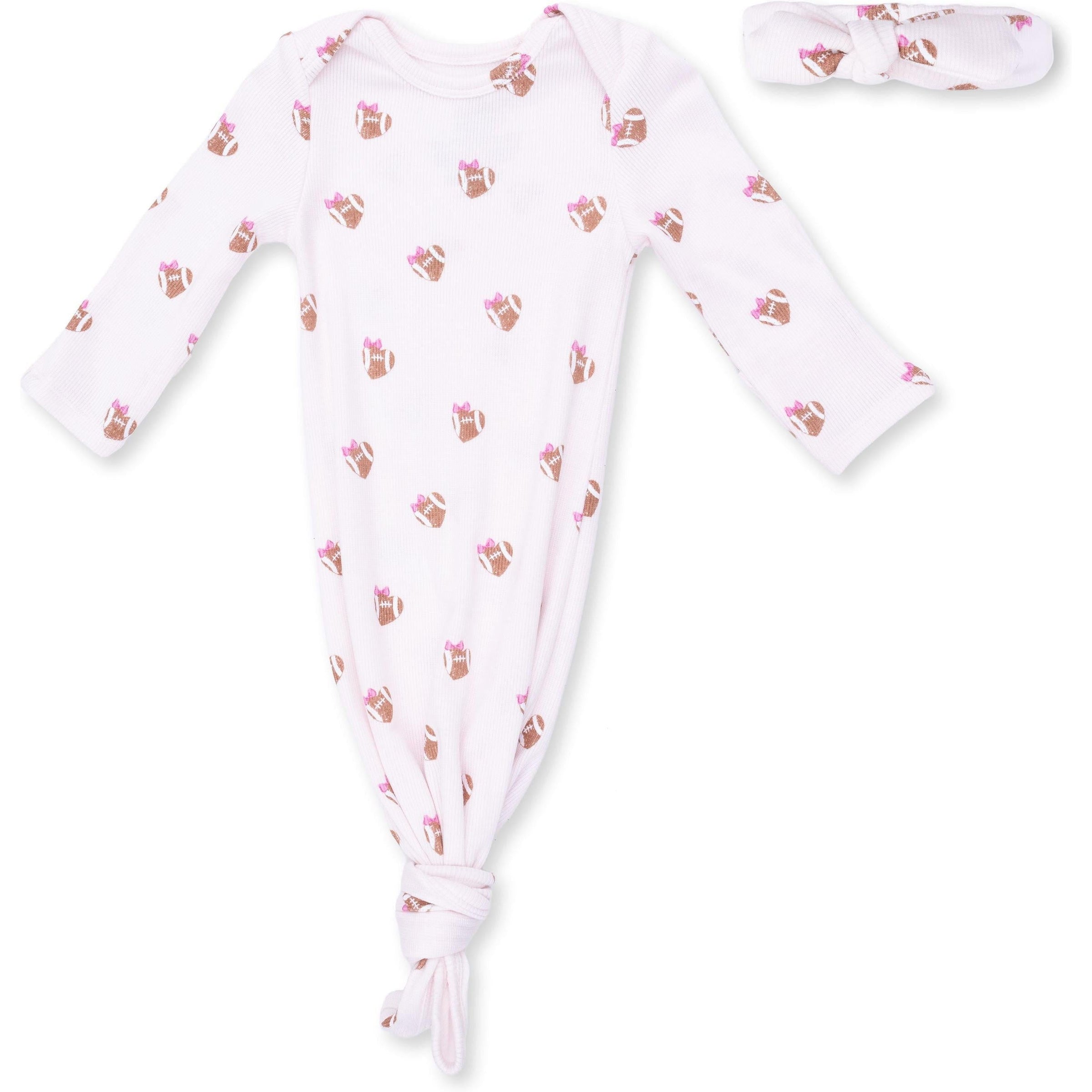Angel Dear Mini Football Hearts Knotted Gown & Headband