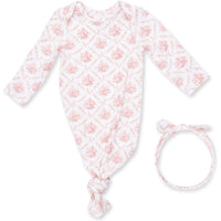 Angel Dear Rose Bow Lattice Knotted Gown & Knot Headband