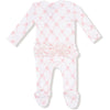 Angel Dear Ribbon Bow Trellis 2 Way Ruffle Zipper Footie
