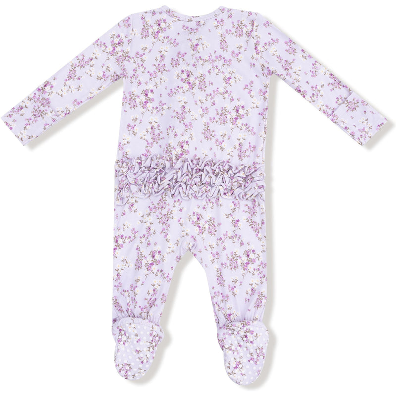 Angel Dear Sweet Dream Florals 2 Way Ruffle Zipper Footie