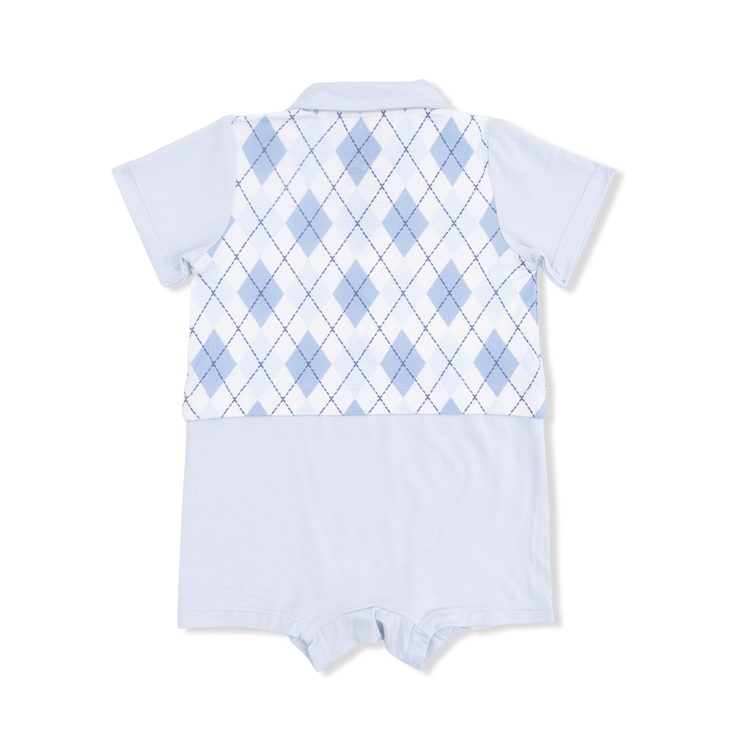 Angel Dear Blue Argyle Short Playsuit