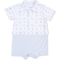 Angel Dear Golf Trellis Blue Short Playsuit