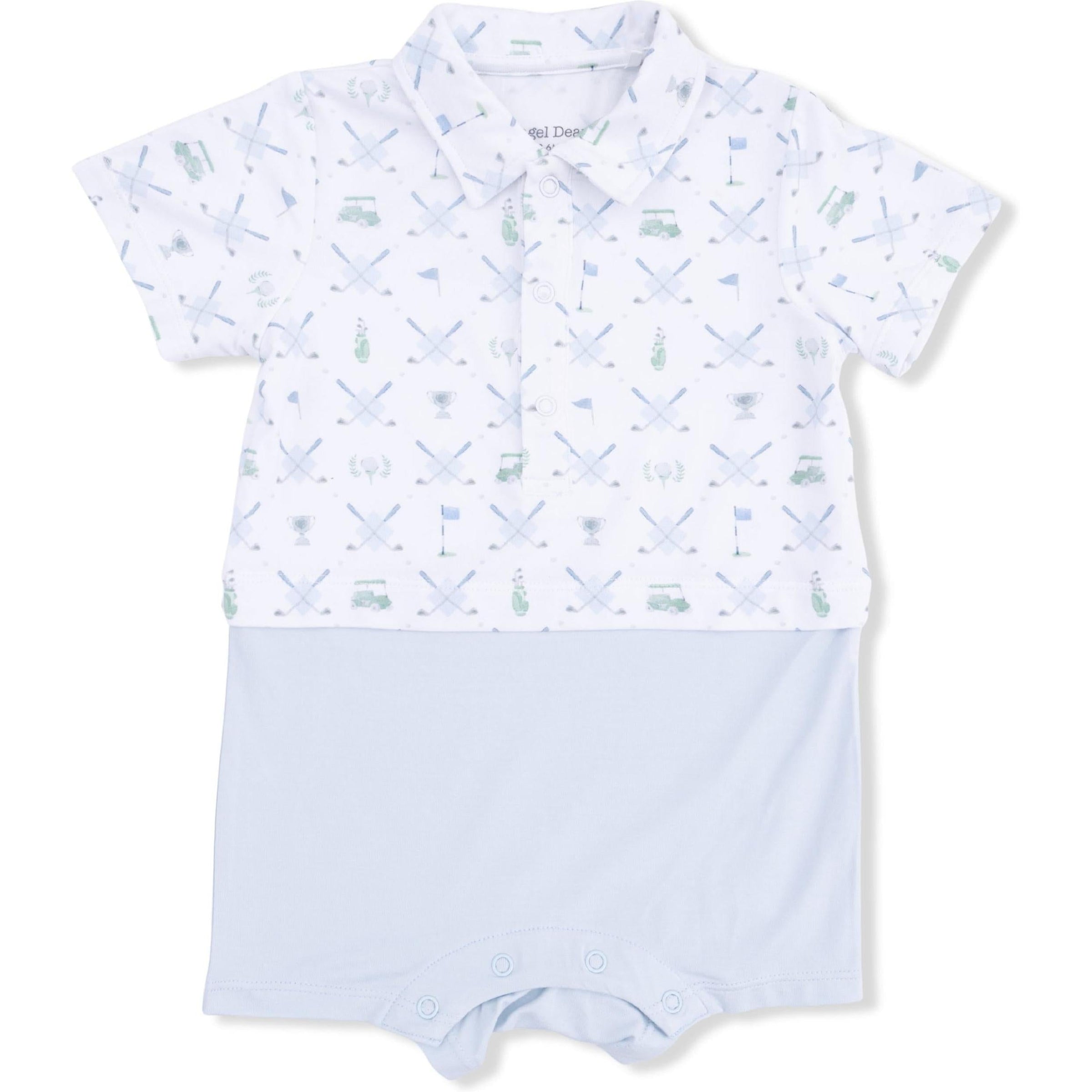 Angel Dear Golf Trellis Blue Short Playsuit