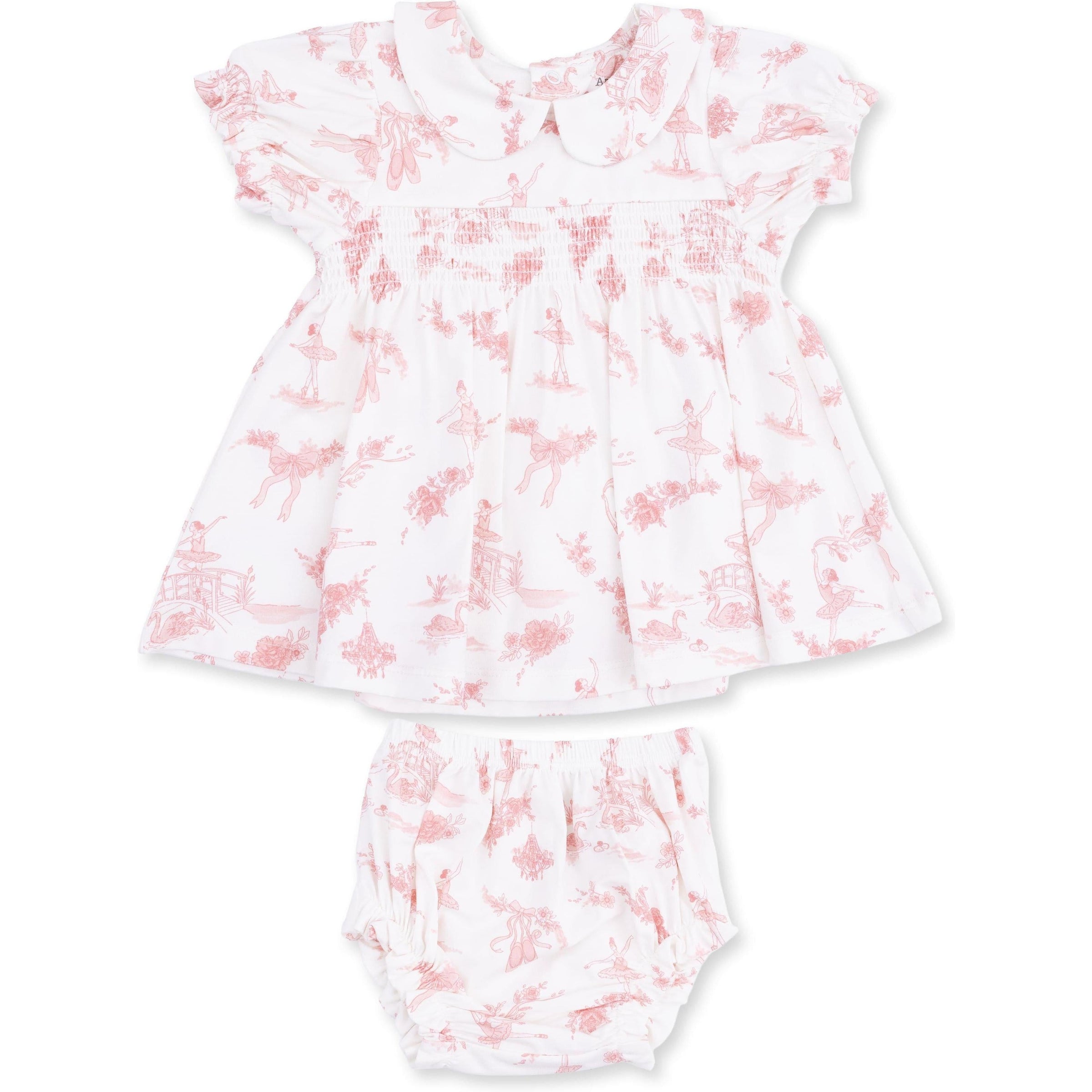 Angel Dear Ballet Toile Smocked Dress Set
