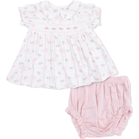 Angel Dear Dainty Buds and Bows Smocked Dress Set