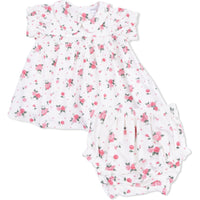 Angel Dear Pink Rosettes Smocked Dress Set