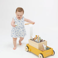 Angel Dear Baby Blue Vines Floral Ruffle Bodysuit Dress