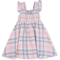 Angel Dear Dusty Plaid Smocked Sundress with Bloomer