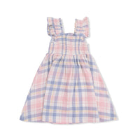 Angel Dear Dusty Plaid Smocked Sundress with Bloomer