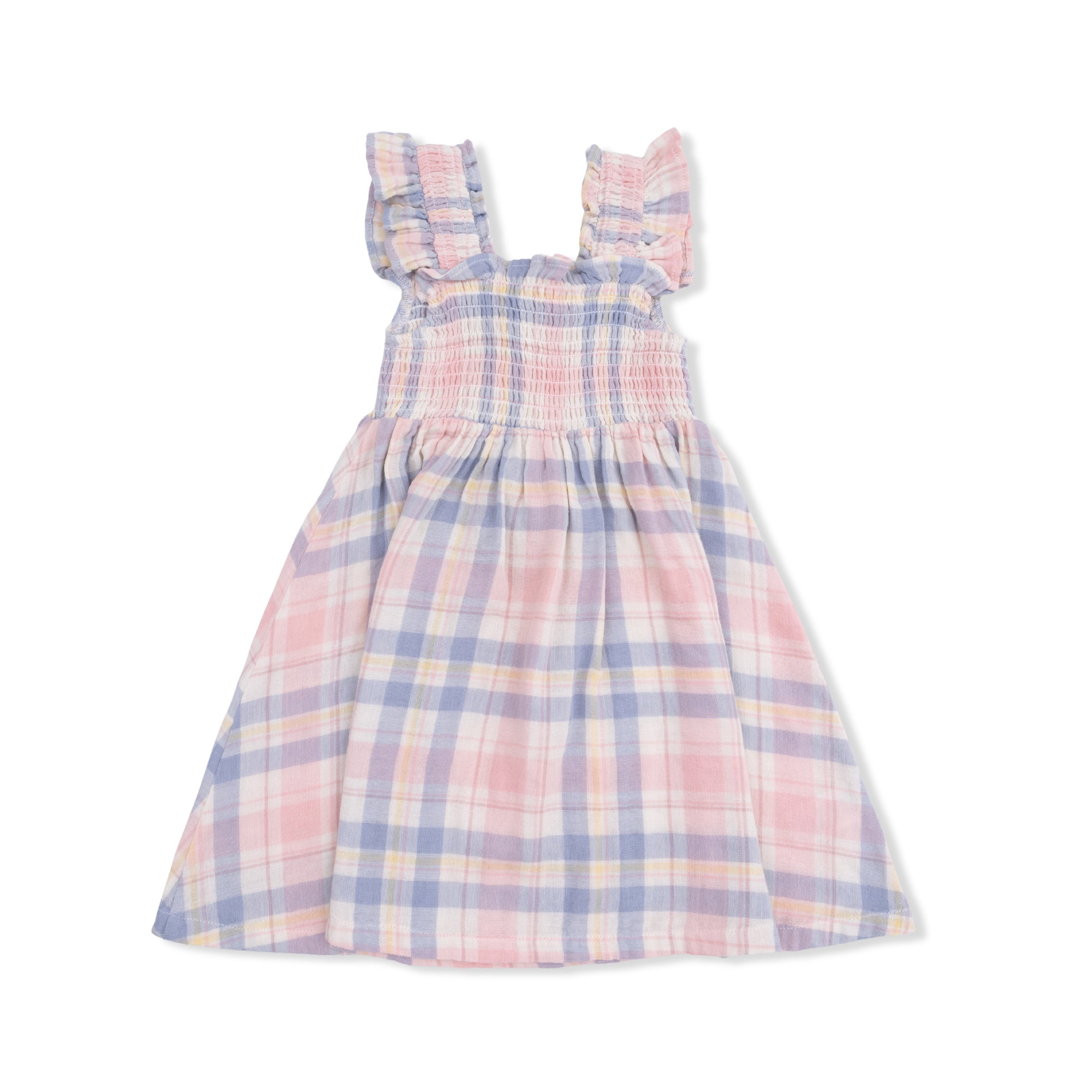 Angel Dear Dusty Plaid Smocked Sundress with Bloomer