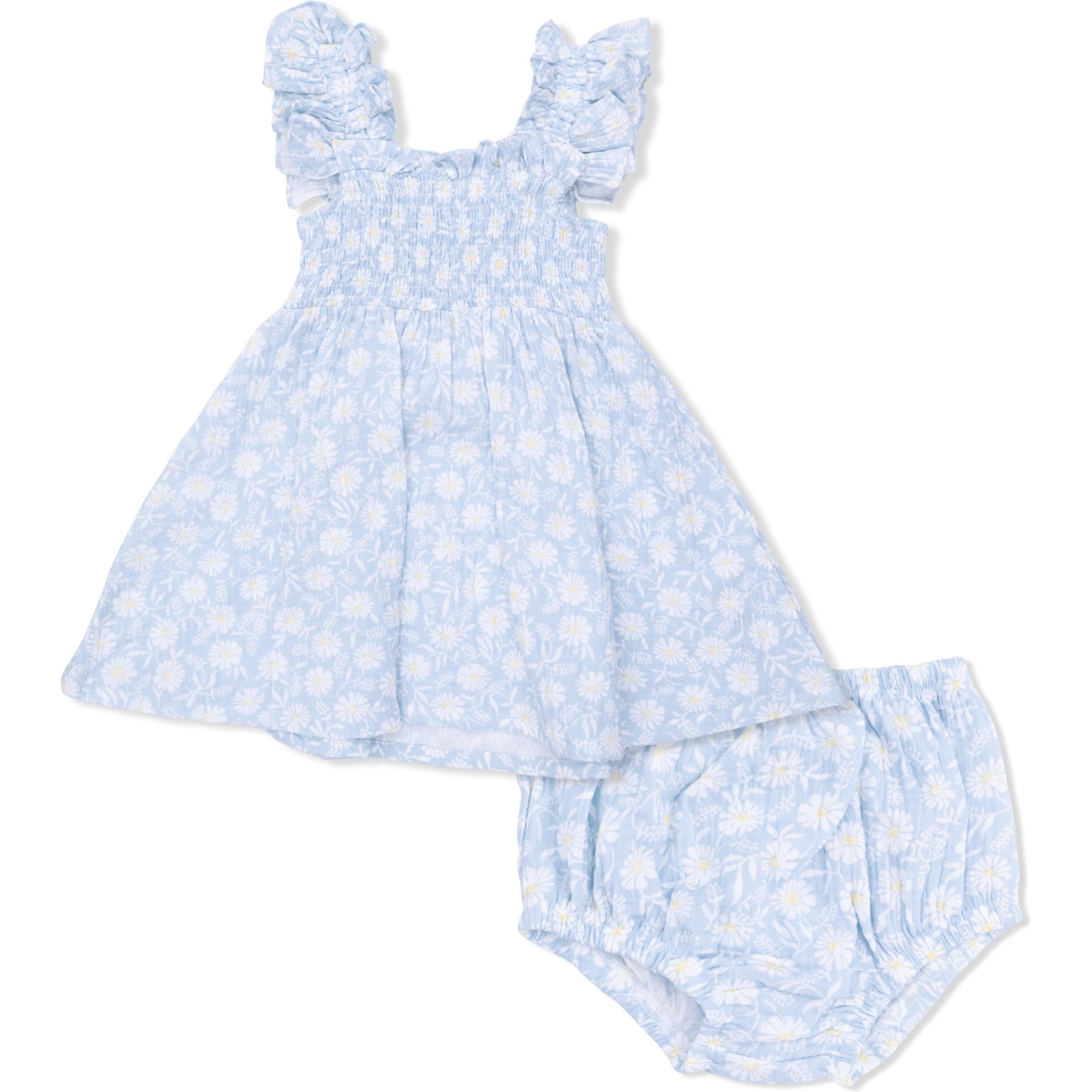 Angel Dear Western Daisies Smocked Sundress with Bloomer