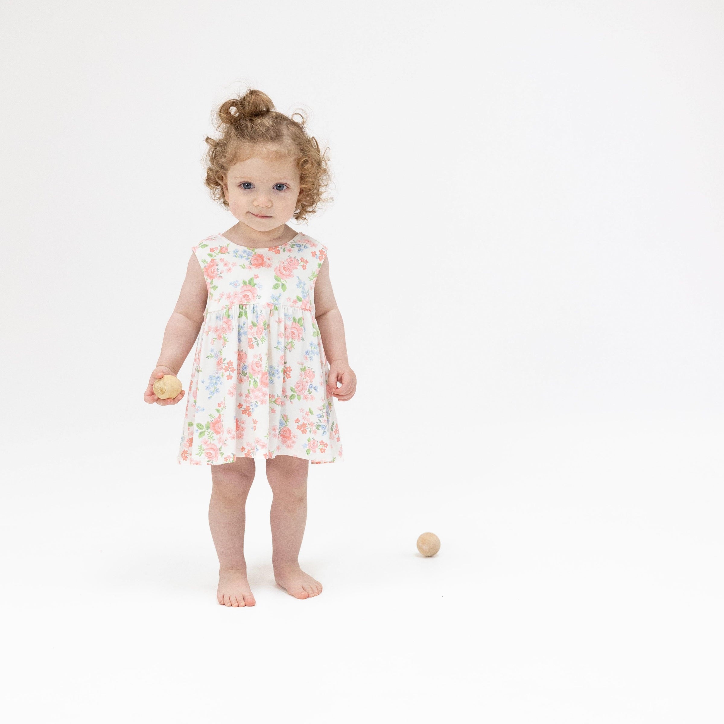 Angel Dear Cute Little Roses Infant Dress with Bow and Bloomer