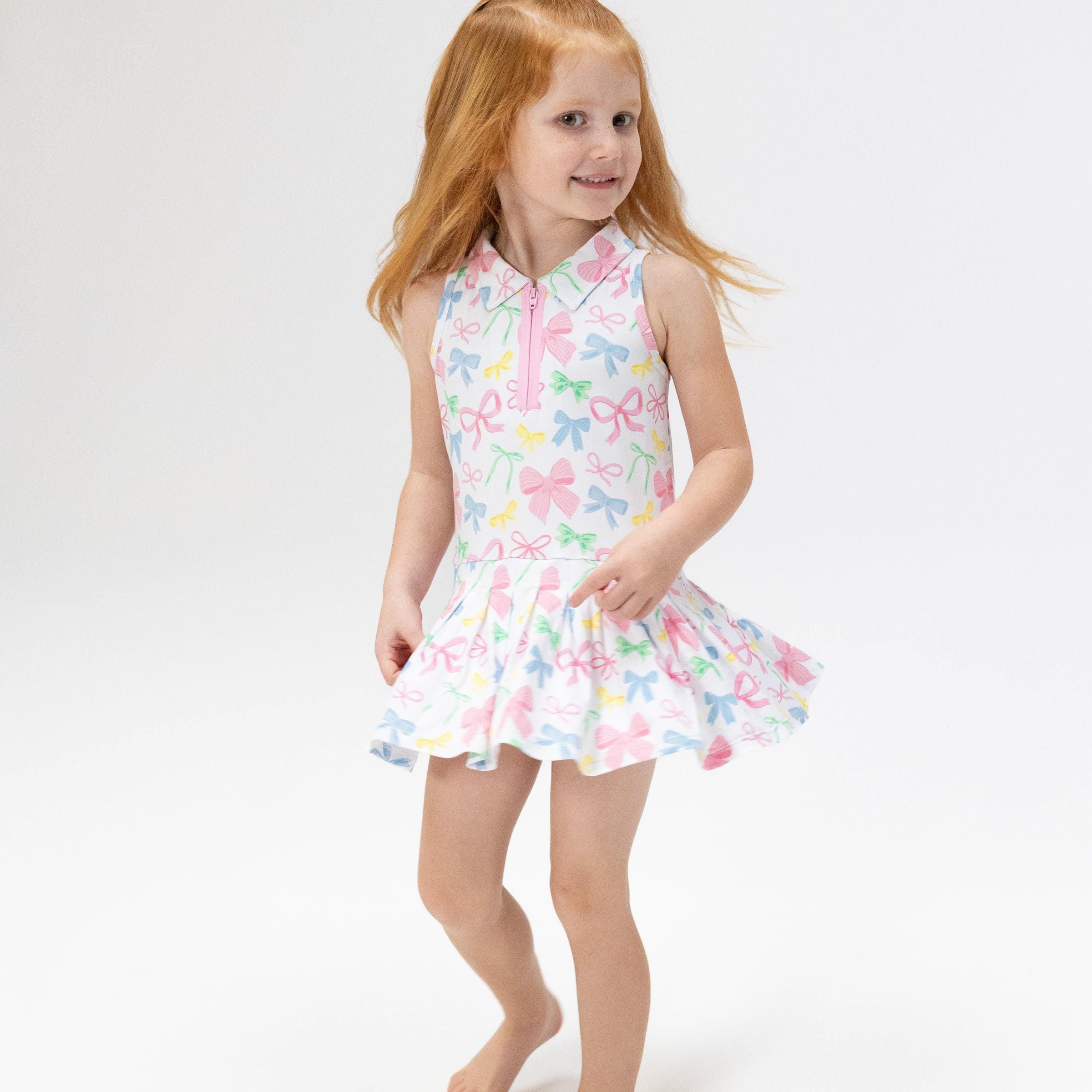 Angel Dear Sweet Bows Polo Tennis Dress with Cartwheel Short