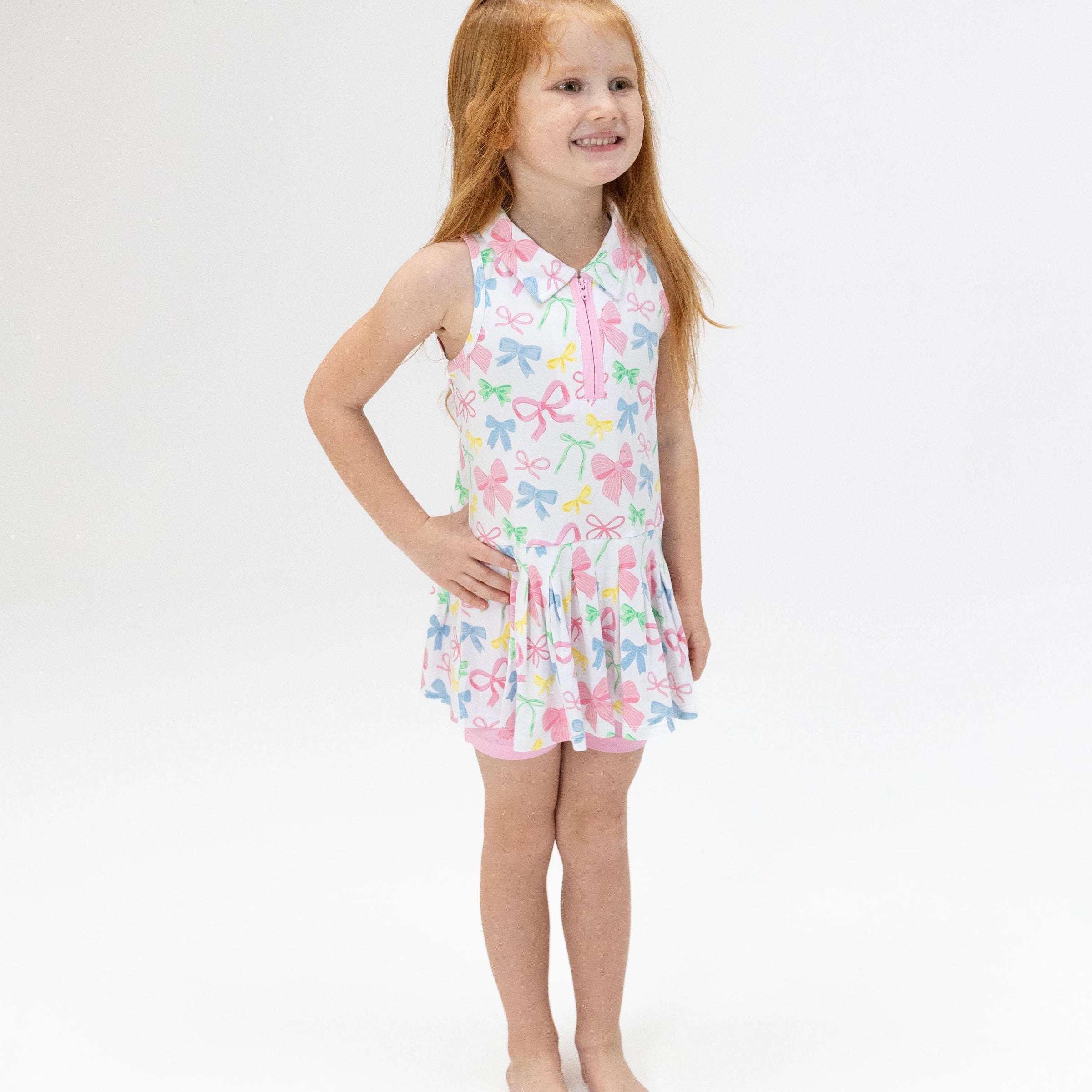 Angel Dear Sweet Bows Polo Tennis Dress with Cartwheel Short