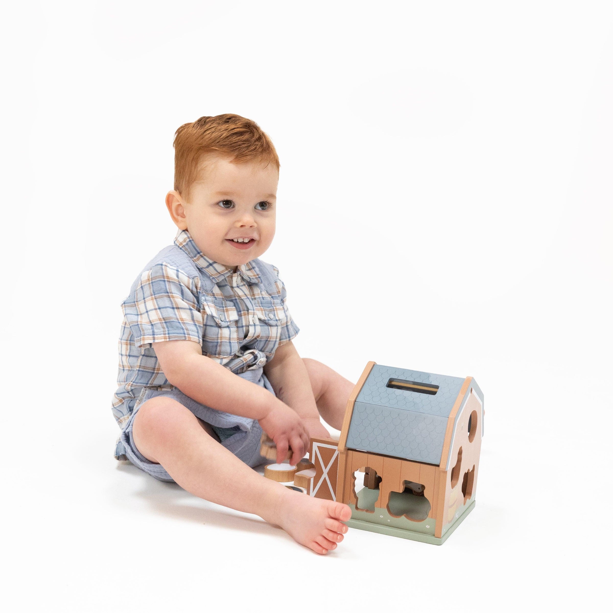 Angel Dear Western Boot Plaid Short Sleeve Western Pearl Snap Shirt with Casual Short