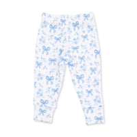 Angel Dear Blue Bows & Flowers Long Sleeve Ruffle Top & Pant
