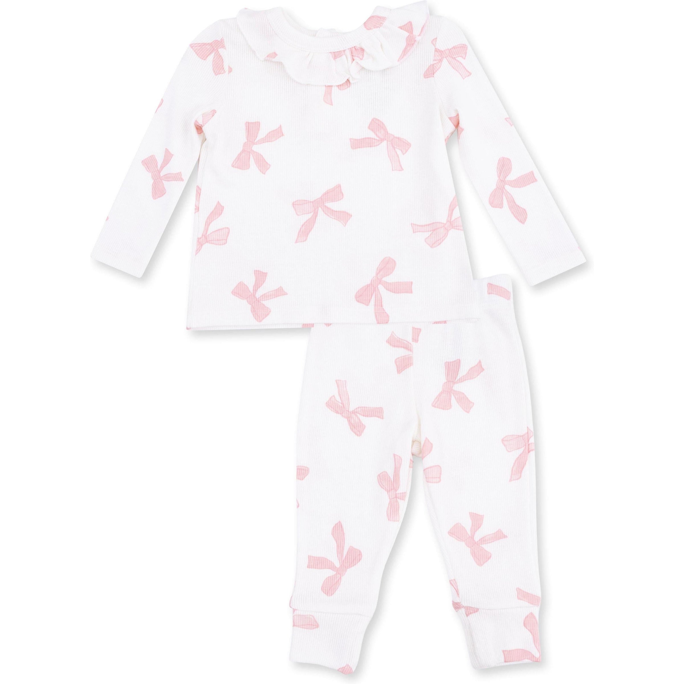 Angel Dear Pretty Bows Long Sleeve Ruffle Top & Pant