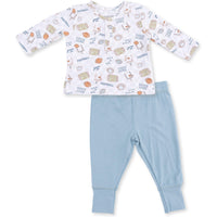 Angel Dear Football Check Long Sleeve Henley Play Set