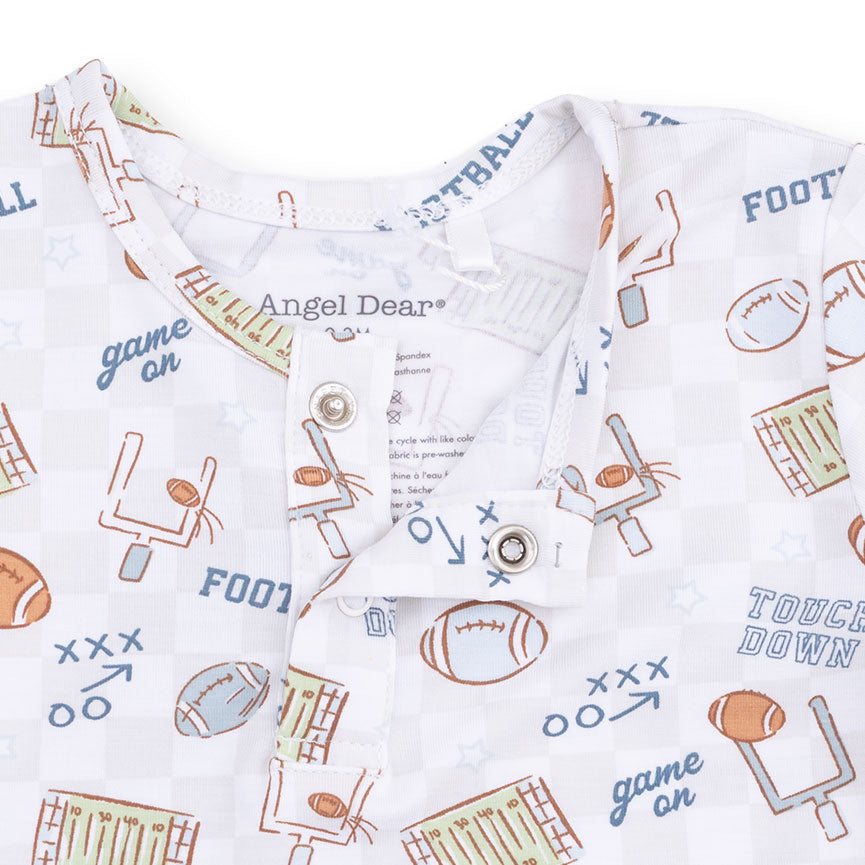 Angel Dear Football Check Long Sleeve Henley Play Set