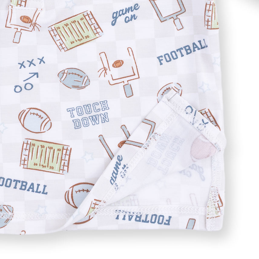 Angel Dear Football Check Long Sleeve Henley Play Set