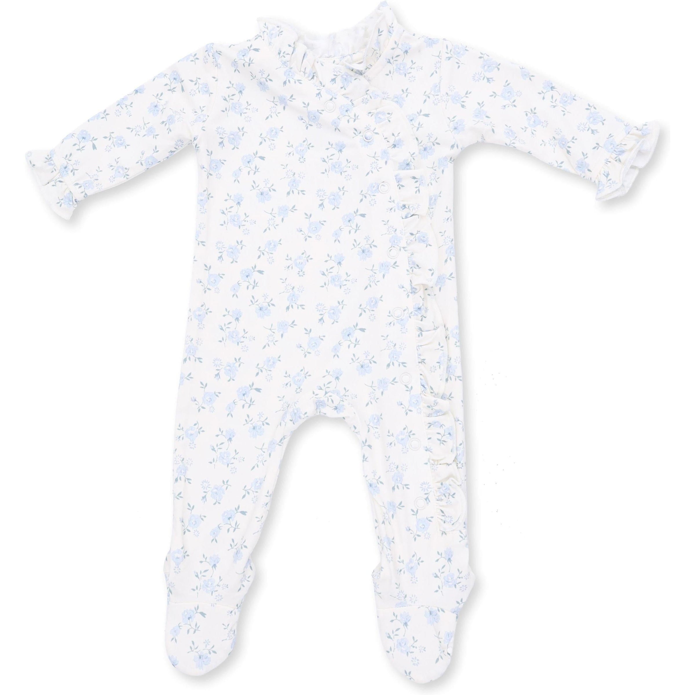 Angel Dear Rose Briar Kimono Ruffle Snap Footie