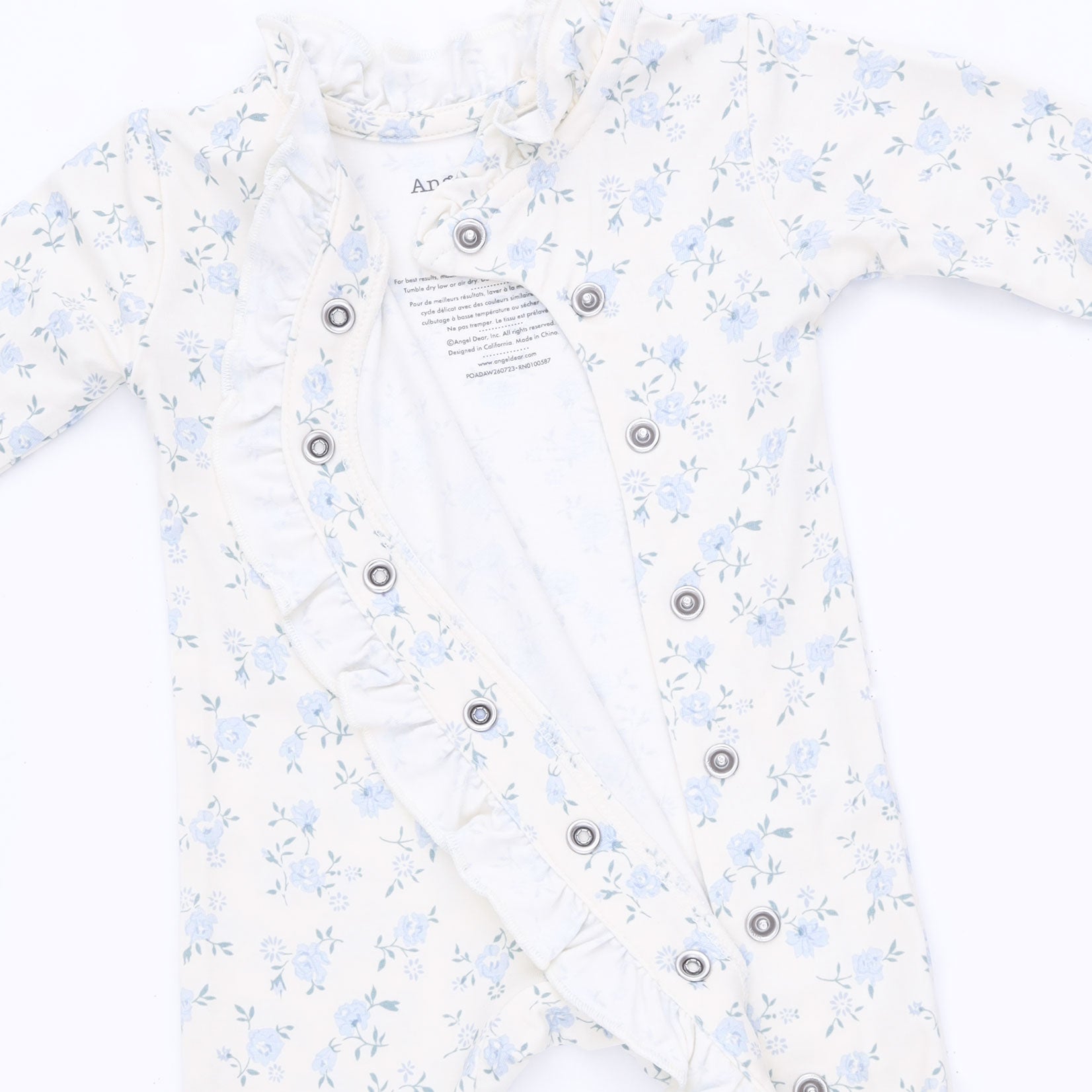 Angel Dear Rose Briar Kimono Ruffle Snap Footie