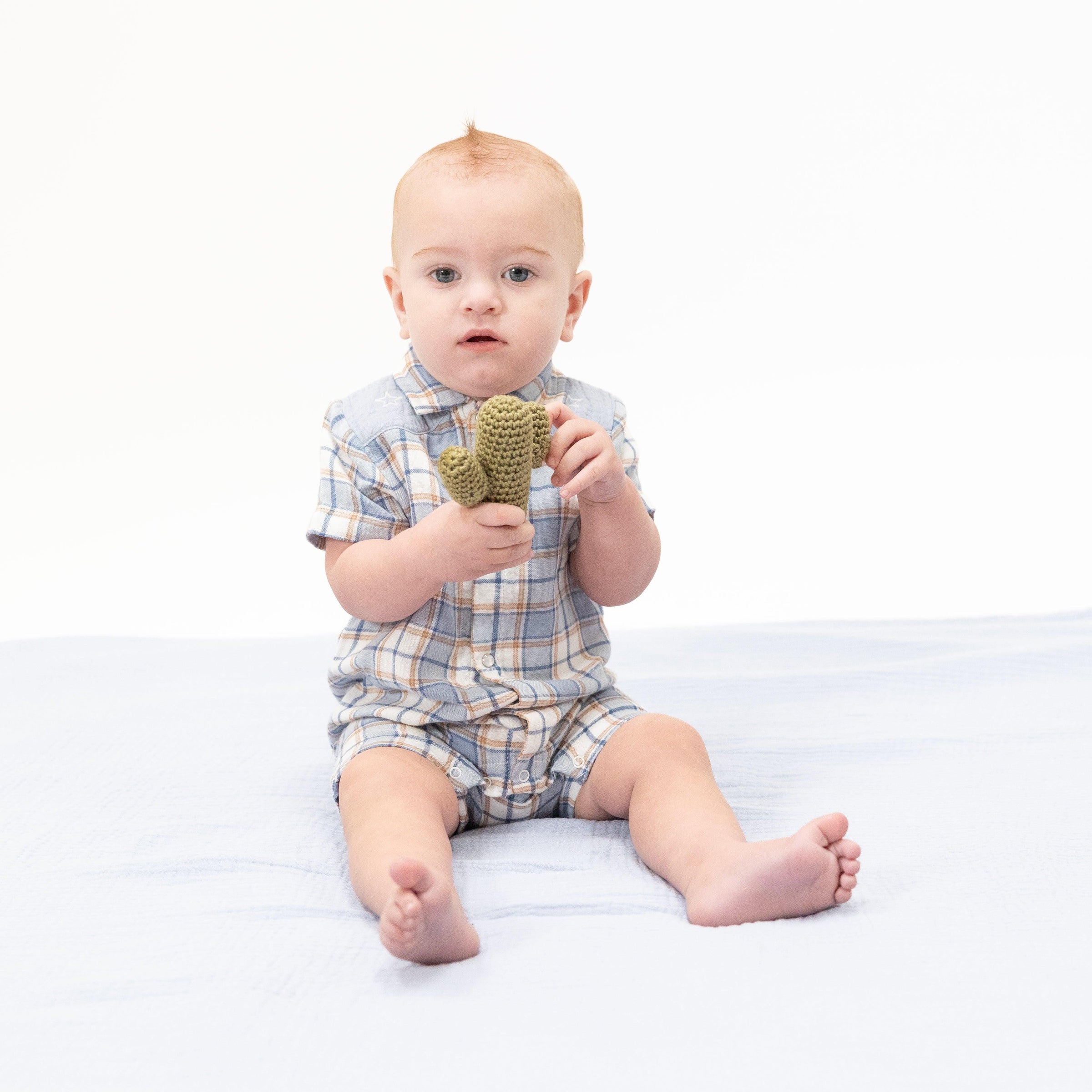 Angel Dear Western Boot Plaid Western Pearl Snap Shortie