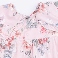 Angel Dear Painterly Rose Bouquets Sofia Dress with Oversize Collar & Bloomer