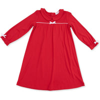 Angel Dear Ribbon Red Long Sleeve Gown with Peter Pan Collar
