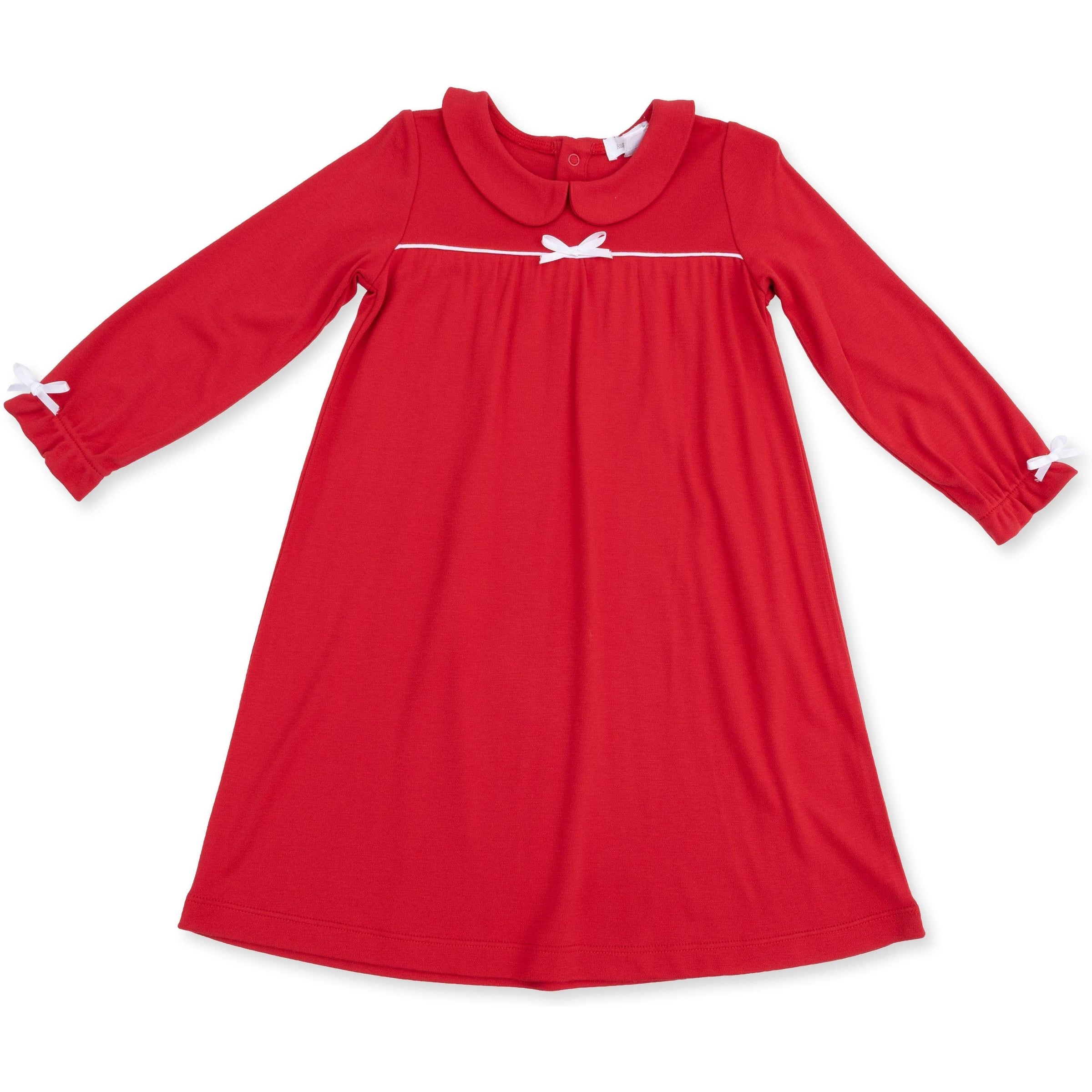 Angel Dear Ribbon Red Long Sleeve Gown with Peter Pan Collar