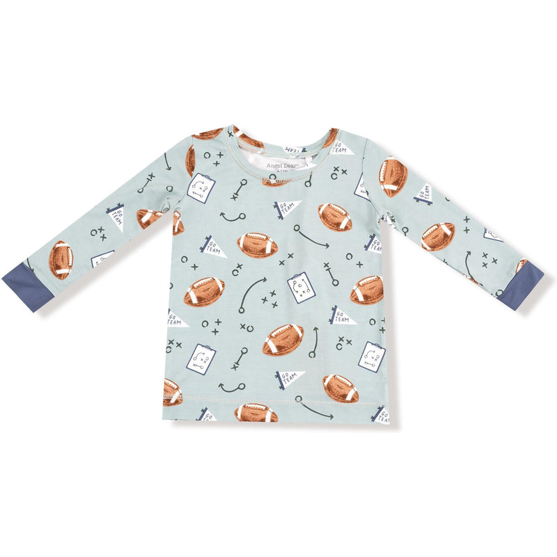 Angel Dear Touchdown Time Grey Mist Long Sleeve Loungewear Set