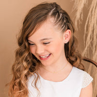 Cherished Moments - 14K Gold-Plated Girls Horizontal Cross Necklace Kids & Women