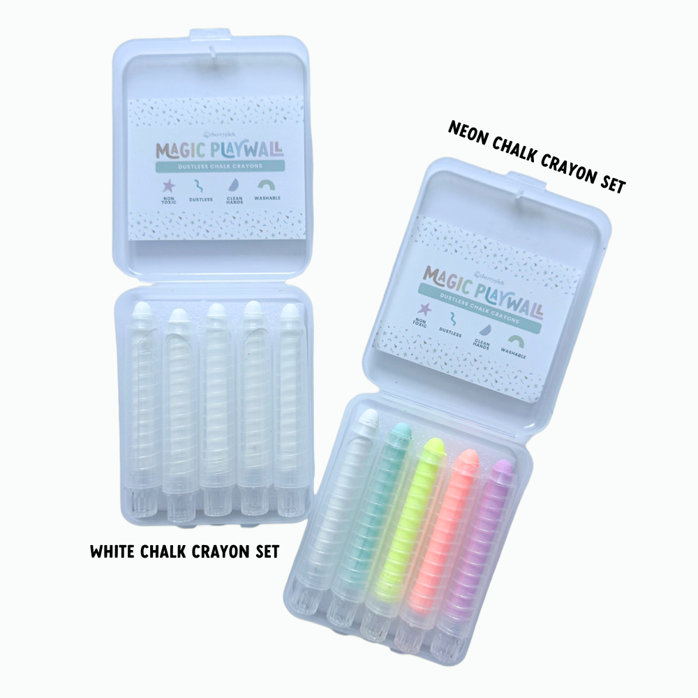 Cherrypick - Dustless Chalk Crayons + Magnetic Holder Bundle for Magic Playwall
