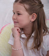 Cherished Moments Kid's Sterling Silver Pink Pearl Baby or Child's Bracelet: Medium 1-5 Years